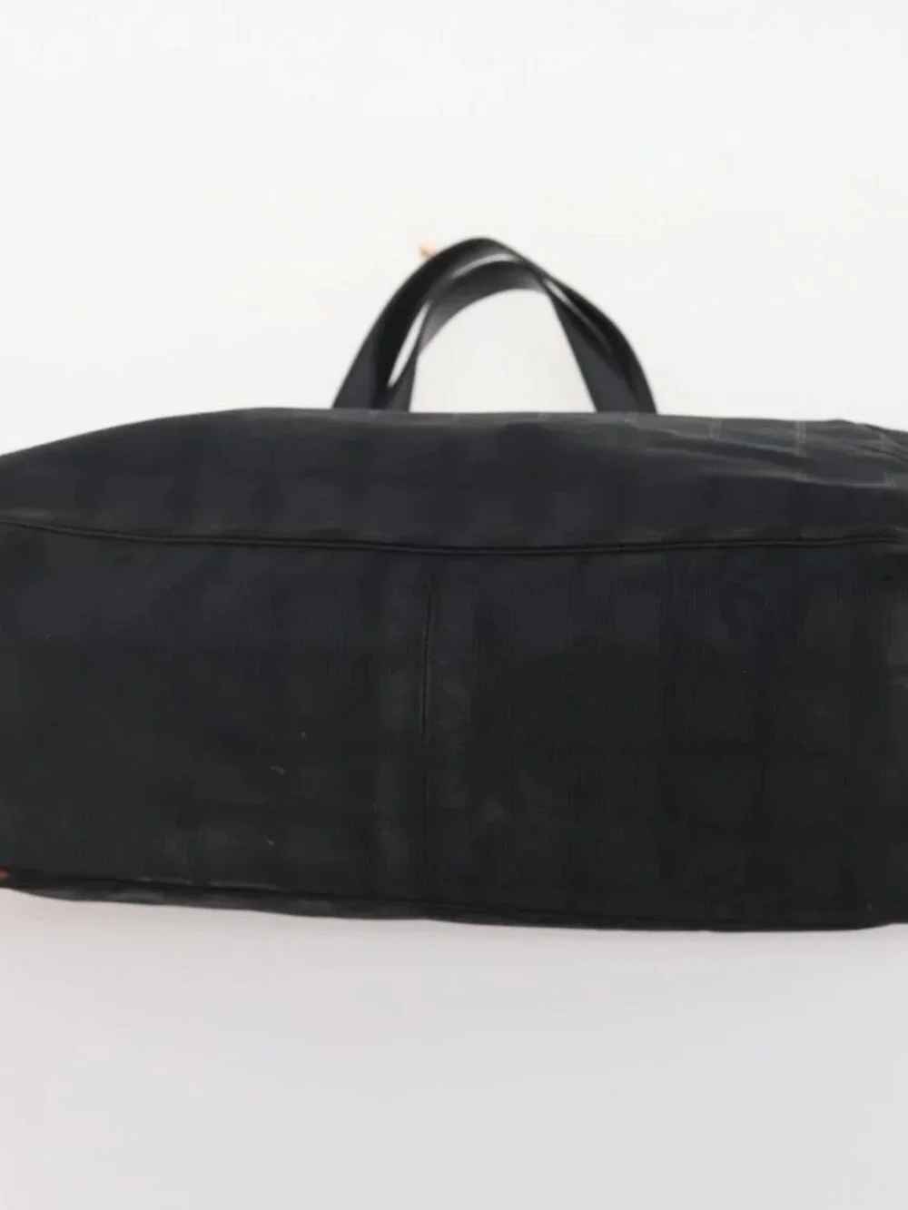 CHANEL New Travel line Tote Bag Nylon 2 Set Black CC Auth BA12658